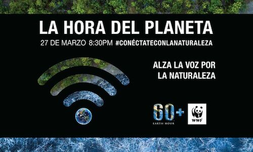 Conctate con la naturaleza lema para la Hora del Planeta 