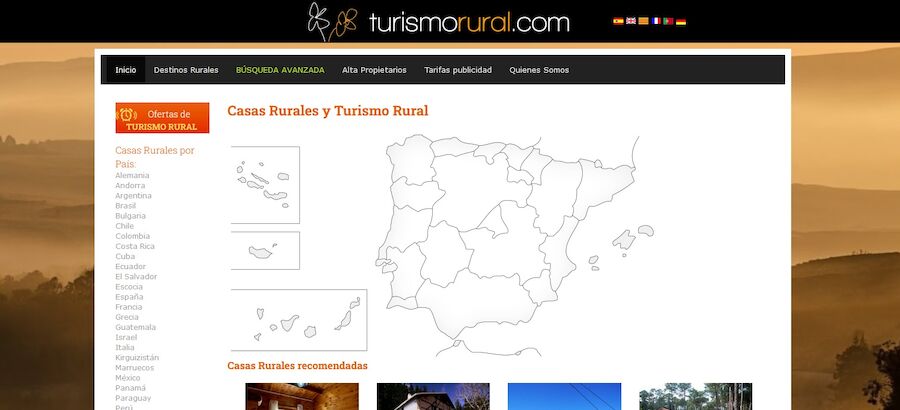 TurismoRuralcom plataforma digital ms antigua del sector del turismo rural